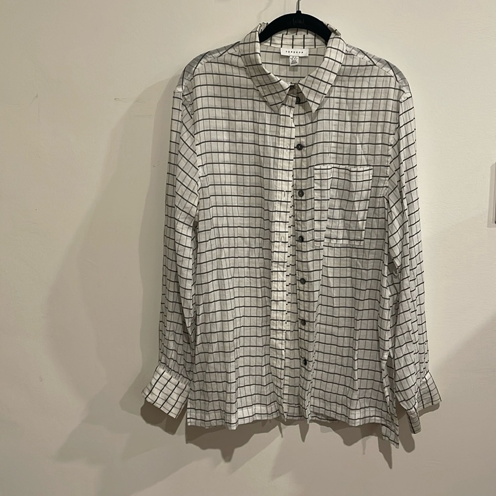 TOPSHOP - Long Sleeve Check Blouse